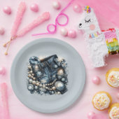 Denim Diamonds & Pearls Jeans Bling Birthday Party Pappteller (Party)