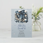 Denim Diamonds & Pearls Jeans Sweet 16 Geburtstag Einladung (Stehend Vorderseite)