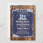 Denim Diamonds Rustic Cowboy Wedding Brautparty Einladung (Vorderseite)