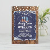 Denim Diamonds Rustic Hoedown Brautparty Einladung (Stehend Vorderseite)