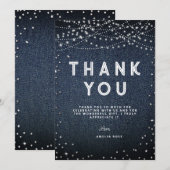 Denim Diamonds Rustic Lights Elegante Blue Jeans Dankeskarte (Vorne/Hinten)