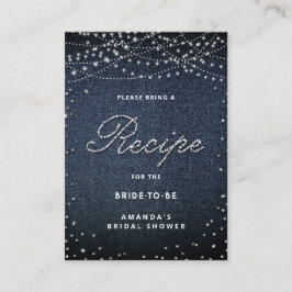 Denim Diamonds Rustic Lights Elegantes bridales Re Begleitkarte