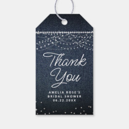 Denim Diamonds Rustic Lights Script Vielen Dank Geschenkanhänger