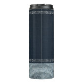 Denim & Diamonds Sequin Glam Glitzer Glitzern Thermosbecher (Rückseite)