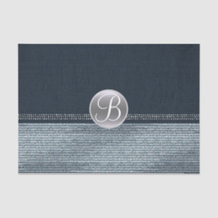 Denim Diamonds Sparkle Glam Monogram Initial Seidenpapier