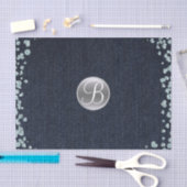 Denim Diamonds Sparkle Glam Monogram Initial Seidenpapier (Handwerk)