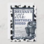 Denim & Diamonds Western Glam Cowgirl Boots Hat Einladung (Vorderseite)
