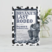 Denim & Diamonds Western Glam Cowgirl letzte Rodeo Einladung (Stehend Vorderseite)