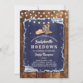 Denim Diamonds Western Rustic Hoedown Bachelorette Einladung (Vorderseite)