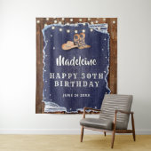 Denim Diamonds Western Rustikale Geburtstagsgeschi Wandteppich (Beispiel)