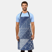 Denim-Dreieck-Patchwork-Vintage-Textur. Schürze (Getragen)