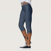 Denim-Druck-Leggings Gurt und CowboystiefelBronc Leggings (Links)