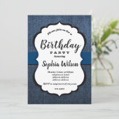 Denim Einladung , Geburtstagsparty (Stehend Vorderseite)