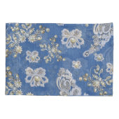 Denim - Elfenbeinperlen wiederholen Muster Kissenbezug (Rückseite)