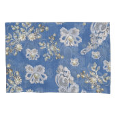 Denim - Elfenbeinperlen wiederholen Muster Kissenbezug (Vorderseite)