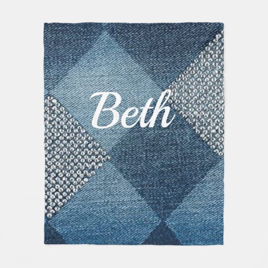 Denim entwarf personalisieren fleecedecke (Vorderseite)