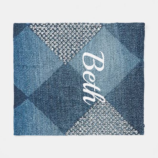 Denim entwarf personalisieren fleecedecke (Vorderseite (Horizontal))