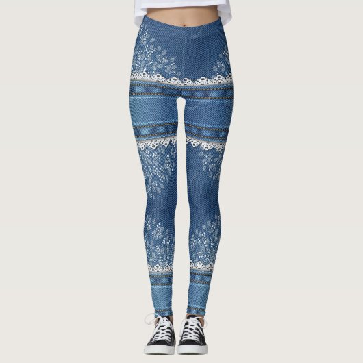 Denim entworfene Leggings (Vorderseite)