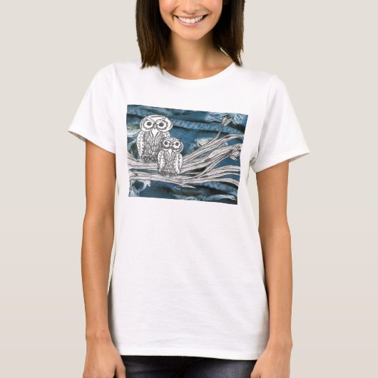 Denim-Eulen T-Shirt (Vorderseite)