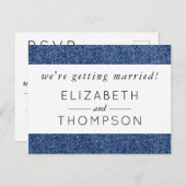 Denim Fabric, Denim Texture, Blue Denim, Hochzeit Einladungspostkarte (Vorne/Hinten)