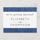 Denim Fabric, Denim Texture, Blue Denim, Hochzeit Einladungspostkarte (Vorderseite)