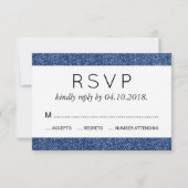 Denim Fabric, Denim Texture, Blue Denim, Hochzeit RSVP Karte (Vorderseite)