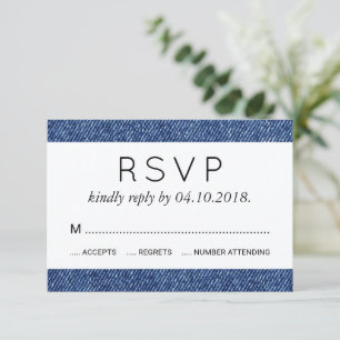 Denim Fabric, Denim Texture, Blue Denim, Hochzeit RSVP Karte