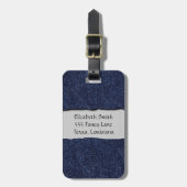 Denim Fabric, Denim Texture, Blue Denim, Ihr Name Gepäckanhänger (Vorderseite vertikal)