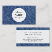 Denim Fabric, Denim Texture, Blue Denim, Jeans Visitenkarte (Vorne/Hinten)