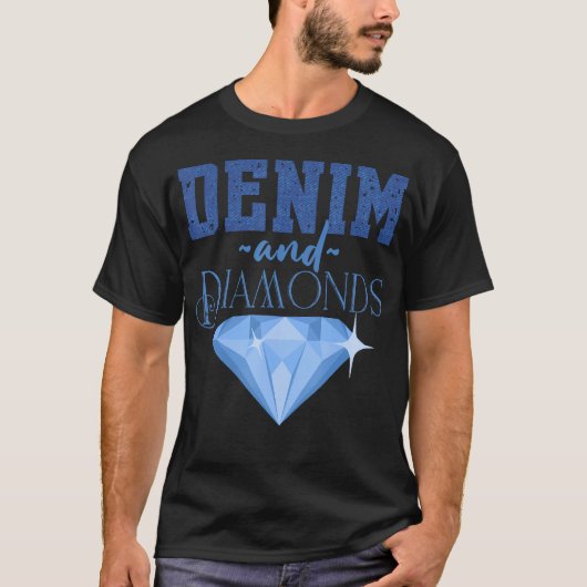 Denim Fabric Diamonds Stylish Skinny Jeans Lover T-Shirt (Vorderseite)