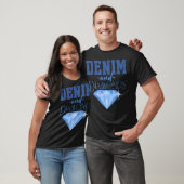 Denim Fabric Diamonds Stylish Skinny Jeans Lover T-Shirt (Unisex)