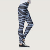 Denim Farbe Zebra Retro Animal Print Leggings (Rechts)
