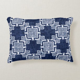 Denim farbige Stammesmuster Dekokissen