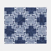Denim farbige Stammesmuster Fleecedecke (Vorderseite (Horizontal))