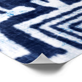 Denim farbige Stammesmuster Poster (Ecke)