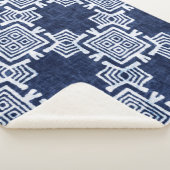 Denim farbige Stammesmuster Sherpadecke (3/4)