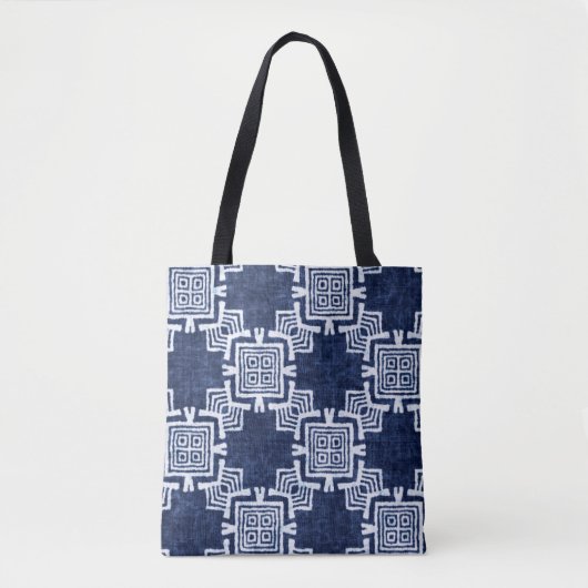 Denim farbige Stammesmuster Tasche (Vorderseite)