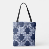 Denim farbige Stammesmuster Tasche (Rückseite)