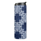 Denim farbige Stammesmuster Thermosbecher (Nach links gedreht)