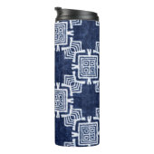 Denim farbige Stammesmuster Thermosbecher (Nach rechts gedreht)