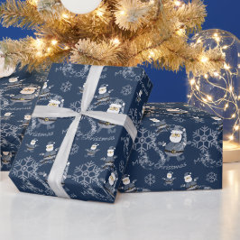 Denim Fashion Christmas Weihnachtsmuster Geschenkpapier