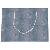 Denim Fashion Weihnachtsschneeflocken Muster Große Geschenktüte (Vorderseite)