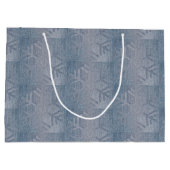 Denim Fashion Weihnachtsschneeflocken Muster Große Geschenktüte (Rückseite)