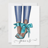 Denim Fashionista Bachelorette Einladung (Vorderseite)