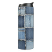 Denim-Flicken Thermosbecher (Nach links gedreht)