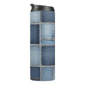 Denim-Flicken Thermosbecher (Nach rechts gedreht)