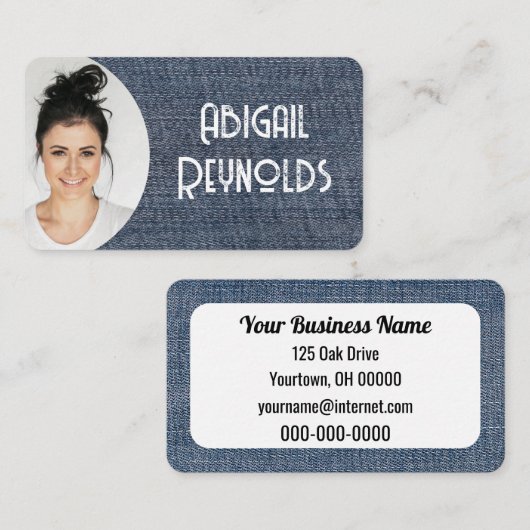 Denim Foto Frame Visitenkarte (Vorne/Hinten)