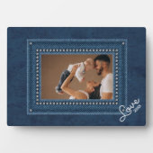 Denim Frameless Family Foto Easel Back Fotoplatte (Vorderseite)