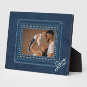 Denim Frameless Family Foto Easel Back Fotoplatte (Seite)