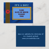 Denim-Geburts-Mitteilungs-Karte Visitenkarte (Vorne/Hinten)